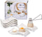 Egg Cups for Soft Boiled Eggs - Ceramic Egg Holder with 6 + 1 Egg Topper Cutter for Breakfast