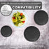 CIBI Food Storage Container Lids (4 Cups, Black - 6PK) for Pyrex and Anchor Round Glass Containers