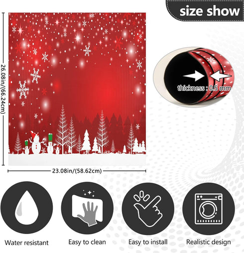 Christmas Tree Snowman Magnetic Sticker, Dishwasher Door Cover, Kitchen Cabinet Panels, Fridge Magnet Decor 23"W x 26"H