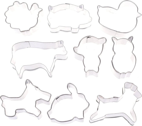 Cosmos Set of 9 Mini Animal Shapes Cookie Cutters, Molds for Birthday Party