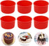 4 Inch Silicone Mini Cake Molds, Round Non-Stick Baking Pan, Reusable Cake Pans for Muffin, Cupcake, Layer Cake (Red,
