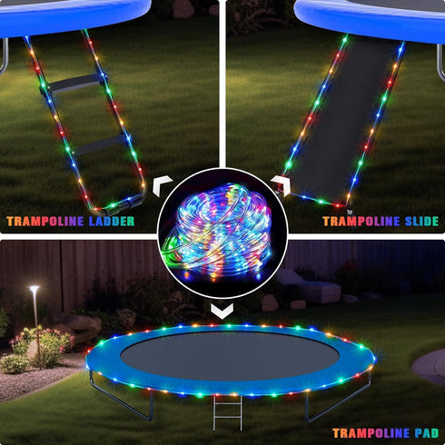 2 Pack 200 8 JMEXSUSS Battery Operated String Lights Outdoor, Total LED Modes Battery Powered Rope Lights with Remote