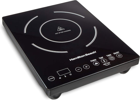 Hamilton Beach Portable Single Induction Cooktop, Countertop Burner, 1800 Watts, 10 Temperature Settings, Black
