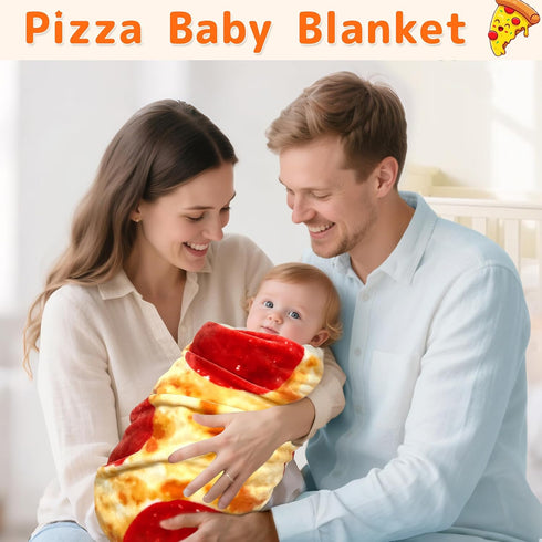 285 36 inches) CASOFU Baby Pizzas Swaddle Blanket, Funny Blankets Gag Gifts for Baby Shower Boy Girl Toddler Newborn