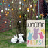 Welcome Easter Garden Flag, Double Sided Vertical 12×18 Inch Bunny Banner, Spring Outdoor Farmhouse Decoration DF019