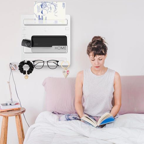 Epritliber Teens,5 Bedside Wall Mount Organizer,Bedside Wall Shelf Accessories Floating Shelves Stick On for Bedroom