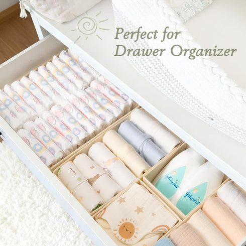 18-Piece Set, Closet Criusia Drawer Organizer Dresser Organizer for Baby Clothes, Foldable Storage & Drawer Dividers