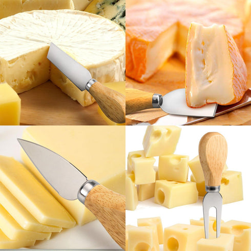 Cheese Knives Set - 6PCS Mini Stainless Steel Cheese Knives - Cheese Knife, Spreader, Fork, Slicer, Cutter, Butter