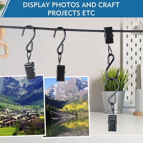 Viklluyr 50 Pack Christmas Light Clips Hanging Hooks - Outdoor String Light Clips - Heavy Duty Metal Camper Awning