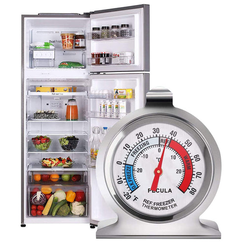 4PACK Refrigerator Thermometer, Classic Fridge Thermometer with Red Indicator, Large Dial for Freezer Refrigerator