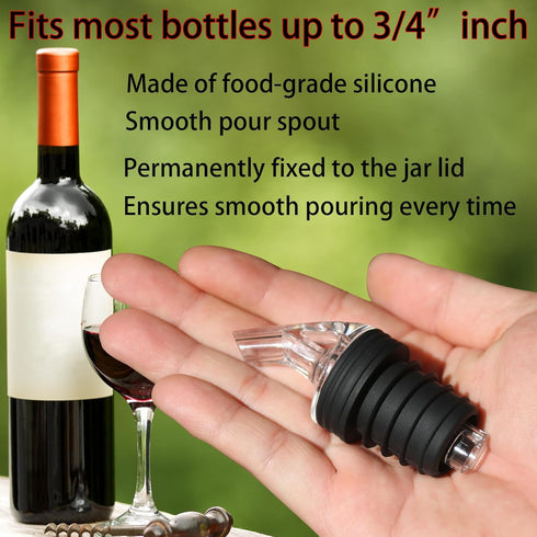 ziHenryDa spoutLeak-Proof,4-piece 8 Olive Oil Pour Spout for Olive Oil Dispenserfor big-small bottle olive oil