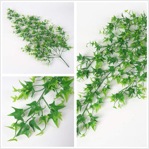 Artificial Hanging Vine - Sweet Potato Leaves Plastic Plants, Faux Ivy Garland, UV Resistant for Indoor Outdoor Garden