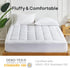 Quilted Mattress Pad, Soft Fluffy Pillow Top Cover, Down Alternative Fill Topper, Deep Pocket Up to 21 Inches, White,