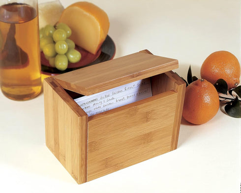 Lipper International Bamboo Wood Recipe Card Box, 7-1/2" x 4-1/2" x 5" by Lipper International