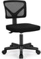AFO Small Desk Chair, Armless with Ergonomic Lumbar Support, Adjustable Height, 360 Degree Swivel
