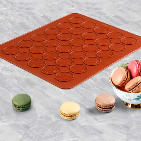 2 PCS 48 Capacity Macaron Silicone Baking Mat, Non-Stick Baking Sheet for Muffin DIY Chocolate