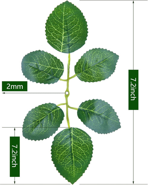 Meiliy 60pcs Bulk Artificial Greenery Rose Leaves for DIY Wedding Bouquets, Centerpieces, Party Decorations, Rose Vine