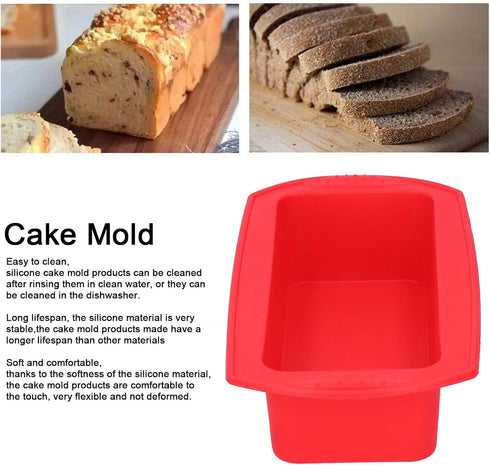 2Pcs Silicone Bread Tools, 2lb Rectangle Loaf Pan Baking Tool, Nonstick Bakeware Accessories