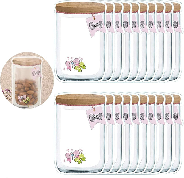 Enkrio 20 Large Reusable Mason Jar Zipper Bags, Airtight Seal Saver for Seeds, Candy, Biscuits, Spices (20Pcs)