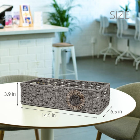 Toilet Paper Basket for Tank Top Bathroom, Organizing Storage Tray for Counter Bathroom Organizer