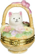 Cosmos 738-66 Fine Porcelain Cat and Dog Hinged Box, Set of 2, Yellow, 2-3/8-Inch