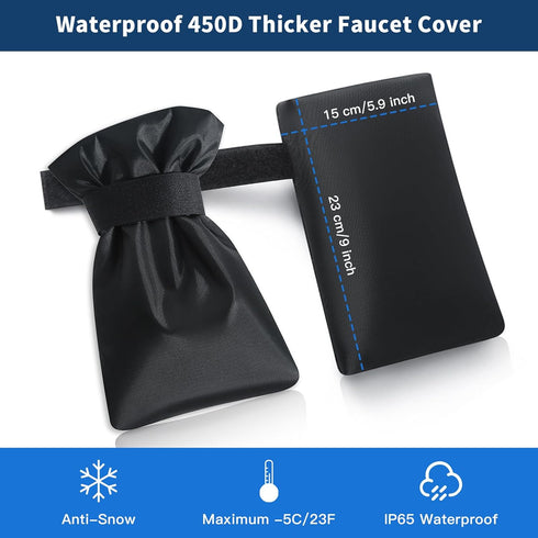 Zoocozy Protection,6.7" 8.3" 4 Pack Black(4) Outdoor Faucet Covers for Winter Freeze W x H Outside Hose Cover