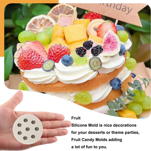 Blueberry Raspberry Strawberry Fondant Molds, Silicone Mold for Cake Decorating, Set of 5