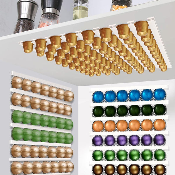 Coffee Pod Holder, K Cup Holders for Counter, 10 PCS Wall Mount Coffee Pods Storage Organizer with Adhesives