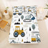 Set Set 3Pcs Feelyou Cartoon Car Kids Fitted Sheet Construction Bed Sheet Decor Equipment Trucks Bedding Cartoon Car