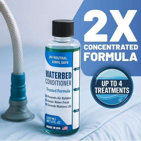 Escentile 2X 8 OZ Concentrated Waterbed Conditioner Made in USA pH Neutral & Vinyl Safe Formula Keeps Water Fresh