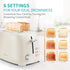 Ultrean Toaster 2 Slice, Stainless Steel with Extra-Wide Slot, Removable Crumb Tray, 6 Browning Settings, 825 W