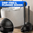 Denvlex 4-Piece Set, Set,Bathroom Combo,Black20inch Toilet Brush and Plunger Extended Handle Plunger,Toilet Bowl Brush