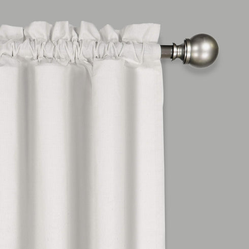Vue Kingsbury Small Panel Tiers Privacy Window Treatment Pair, 52" x 45", White, Bathroom, Living Room