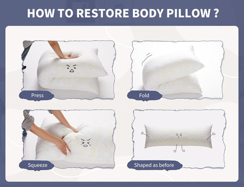 20x54 WSOFRLAC Bed Memory Foam Pillows with Removable Covers for Queen Bed Soft Nursing Couch Pillows with Long Pillow