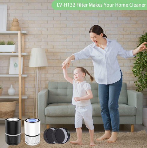 For LEVOIT LV-H132 Replacement Filters, Compatible with LV-H132 3-in-1 Nylon Pre-Filter, High-Efficiency Activated