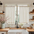 jinchan Beige Kitchen Curtains, Linen Tier Curtains 45 Inches, Farmhouse Cafe Light Filtering Flax Country Rustic 2