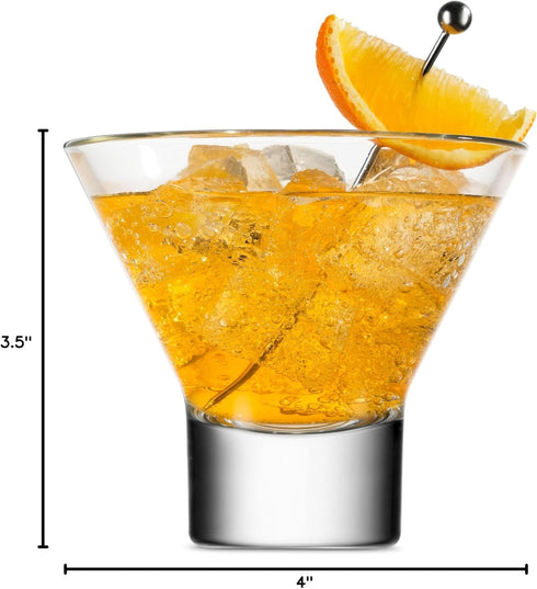 Godinger Martini Glasses, Set of 4 Italian Cocktail Glasses, 8oz Dessert Cups Made in Italy