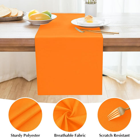 2 Pack 12 48 Inch Orange Small Short Table Runner x Solid Color Runners Coffee Table Dresser for Daily Party Home