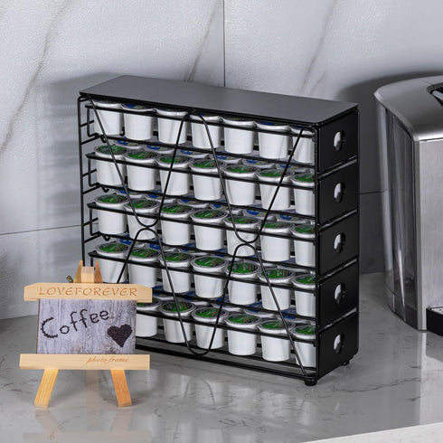 FlagShip K Cup Organizer for Keurig Pod Drawer, Large Multi Tier Coffee Pod Holder