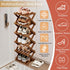 Closet Colors,5 Comeon Bamboo Shoe Rack, Foldable Vertical Shoe Rack for Front Door Entrance Narrow Shoe Organizer