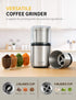2 SHARDOR Electric Coffee Grinder Herb Blade Grinder Spices Grinder with Removable Stainless Steel Bowls, Silver