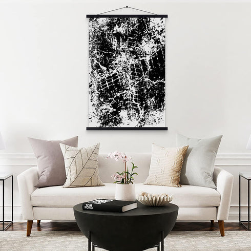 27x40 Magnetic Wood Poster Frame for Photo Picture Canvas Artwork Wall Hanging (1 Pack, Black)