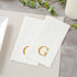 15.8 7.9 Inch 50 Luxenap X Linen-Feel Guest Towels, Lettered Hand Towels - Gold Letter 'G', Sans Serif Font, White