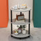 Round Pedestal End Table - 3-Tier Oval Accent Table for Small Spaces,