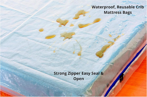 5 Mil Crib Size Mattress Bag with Zipper for Storage Moving, Heavy Duty Plastic Waterproof Mattress Protector Cover