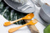 Knork Eco Plant Based 24 Pack Reusable Bamboo Flatware Set, Orange