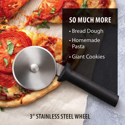 Rada Cutlery Pizza Cutter with Black Handle, Made in USA