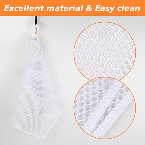 SUNLAND Netted Dish Cloths 6 Pack for Washing Dishes, Fast Drying Mesh Scrubber 12 Inch x 12 Inch White