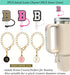 (3 +3) 3PCS Nuozme Straw Cover 10mm for Stanley Tumbler Cup, Reusable Straw Cap Topper with 3 Initial Letter Charms,