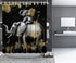 FuShvre Elephant Shower Curtain, Black and Gold Bathroom Decor with Hooks Included, 72"x 72"